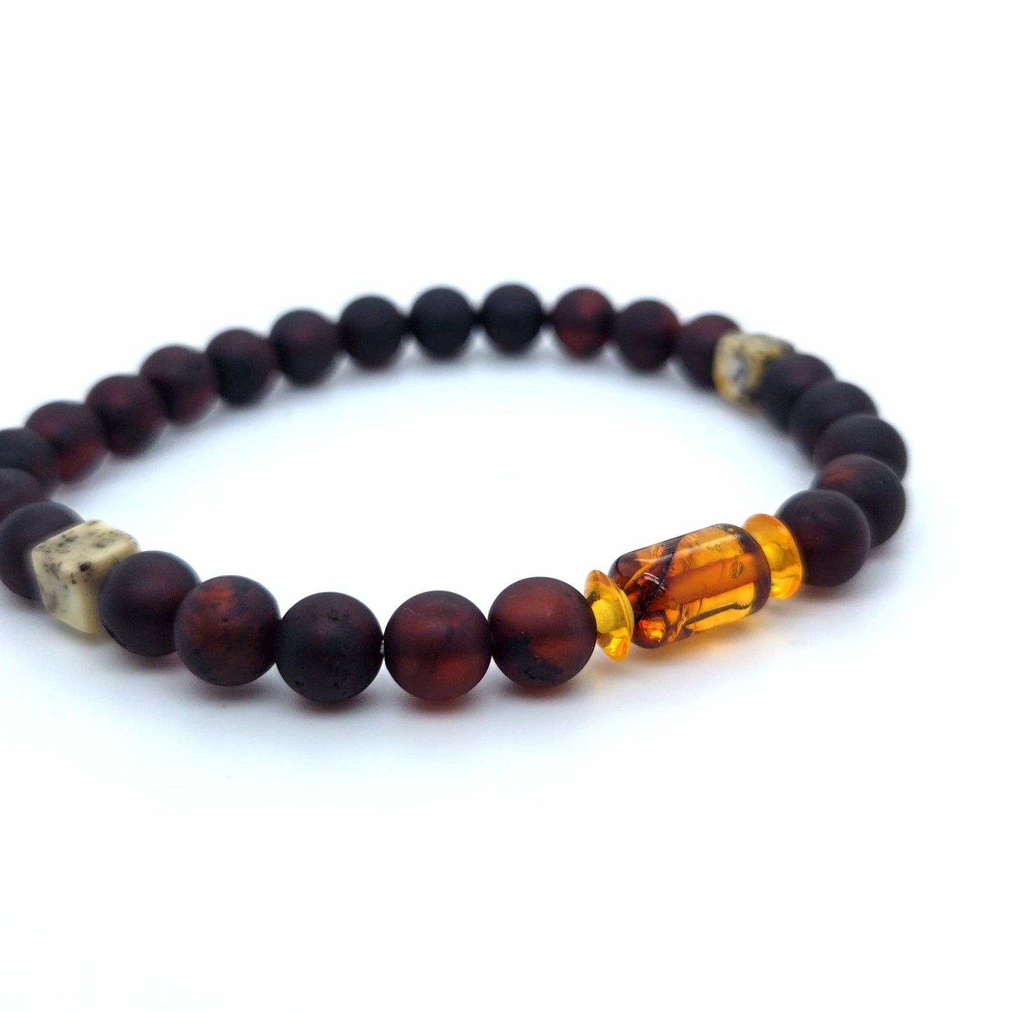Stilvolles Bernstein-Armband – Matte Perlen