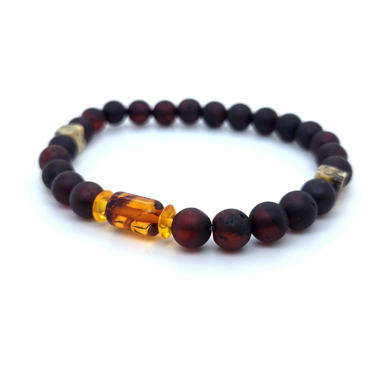 Stilvolles Bernstein-Armband – Matte Perlen