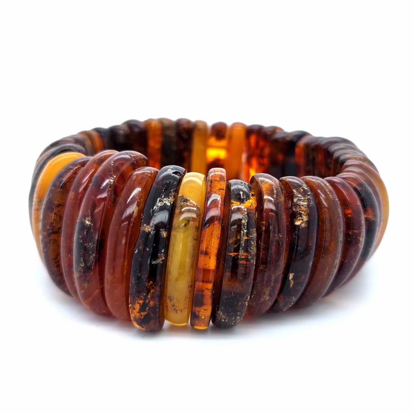 Eleganter Statement Armreif mit echtem Bernstein