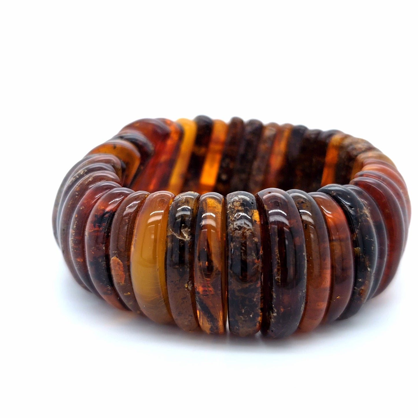Eleganter Statement Armreif mit echtem Bernstein