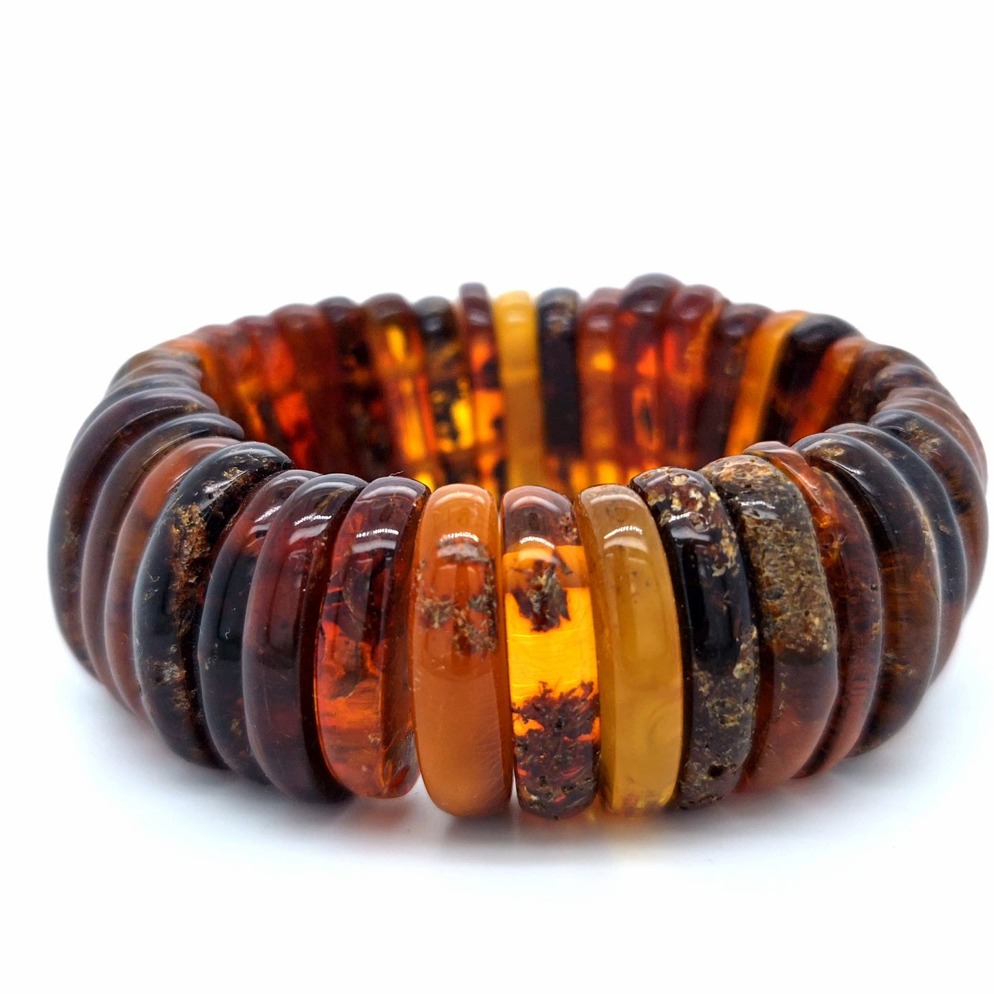 Eleganter Statement Armreif mit echtem Bernstein