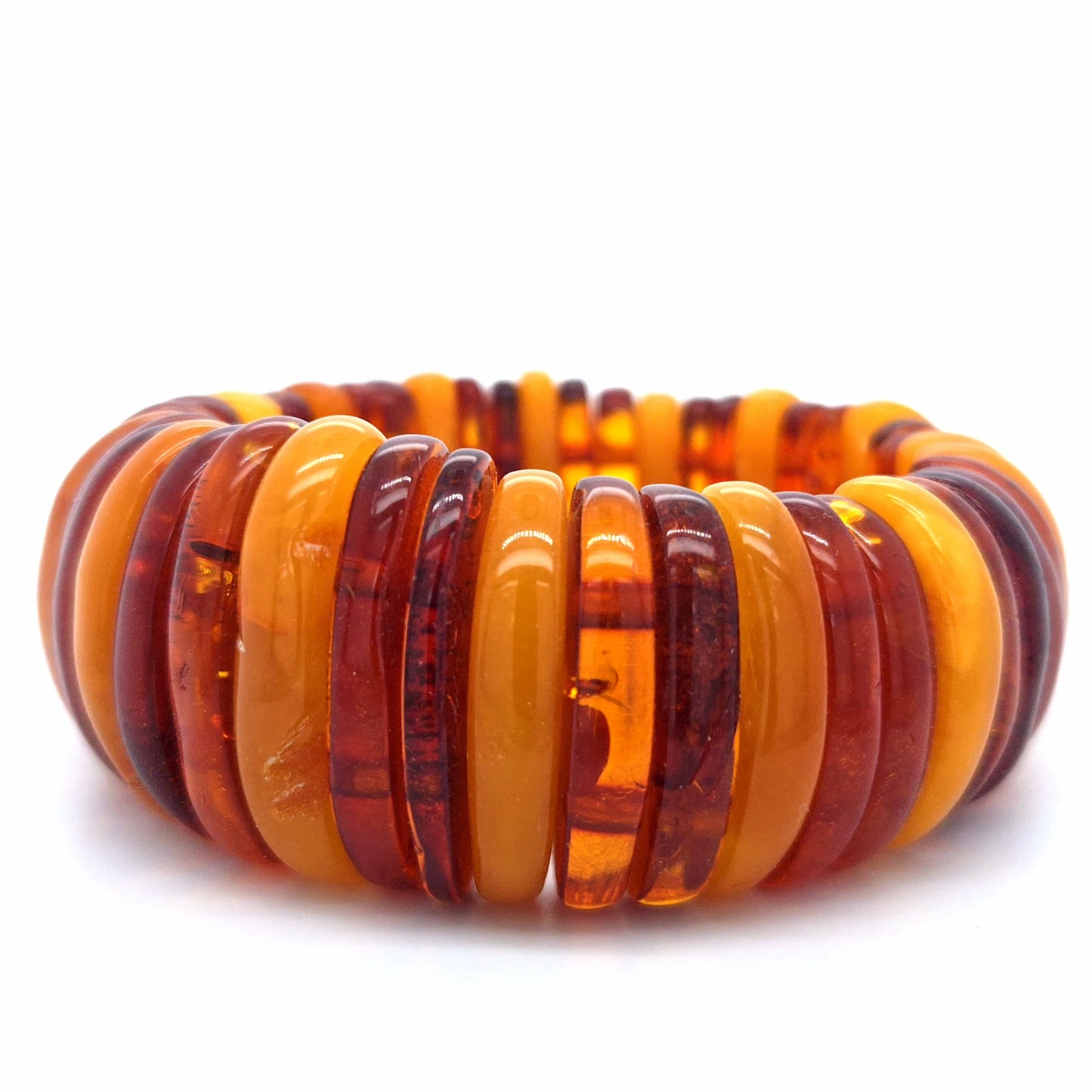 Handgefertigtes Bernstein-Armband: Rügen Unikat mit zweifarbigem Ostseeschmuck