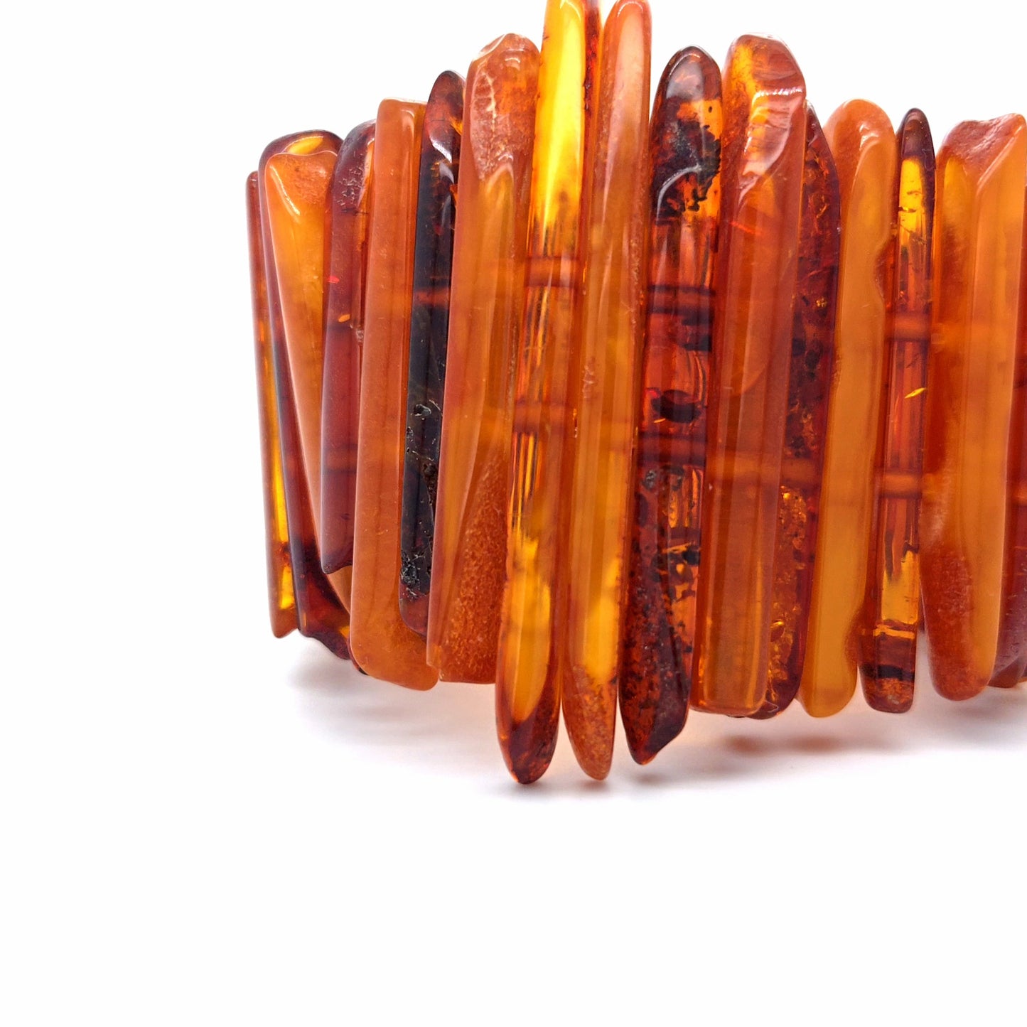 Edler, schwerer Bernsteinschmuck von Rügen: Elastisches Design-Unikat