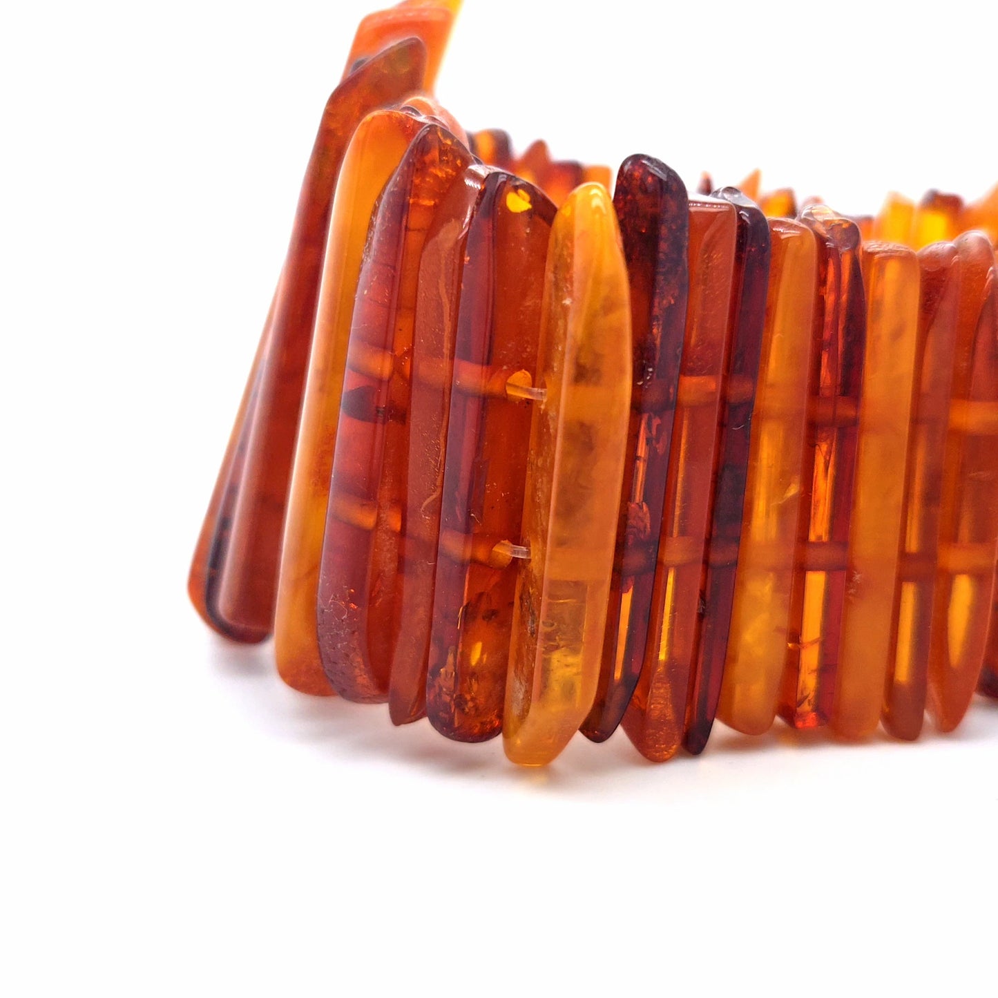 Edler, schwerer Bernsteinschmuck von Rügen: Elastisches Design-Unikat