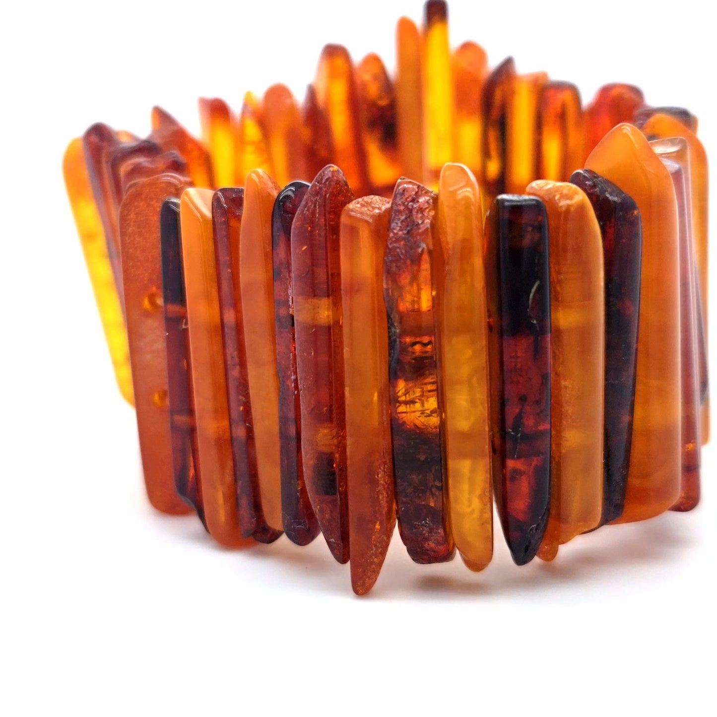 Edler, schwerer Bernsteinschmuck von Rügen: Elastisches Design-Unikat