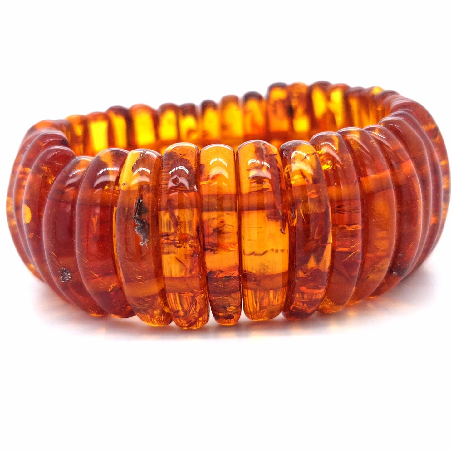 Sonnenband: Flexibles Armband aus echtem baltischen Bernstein