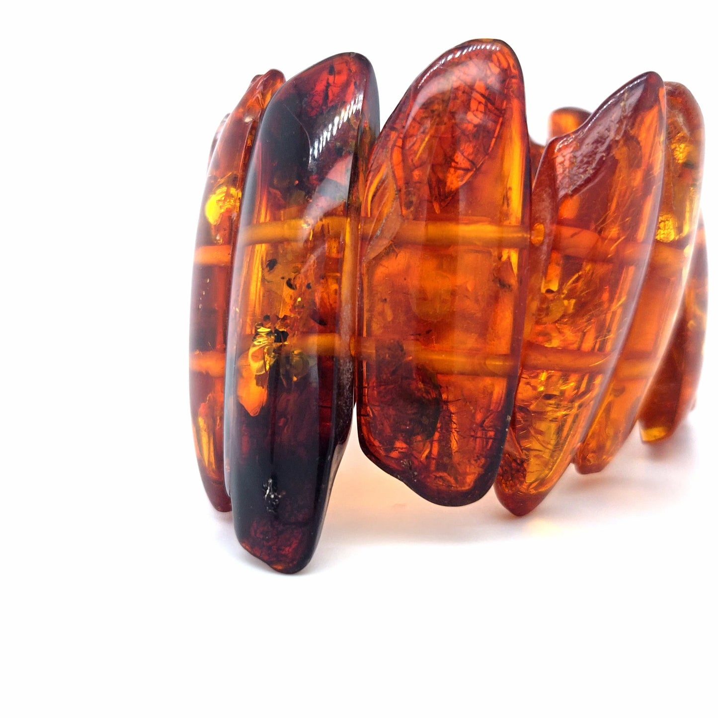 Flexibles Statement-Armband aus echtem Ostsee-Bernstein