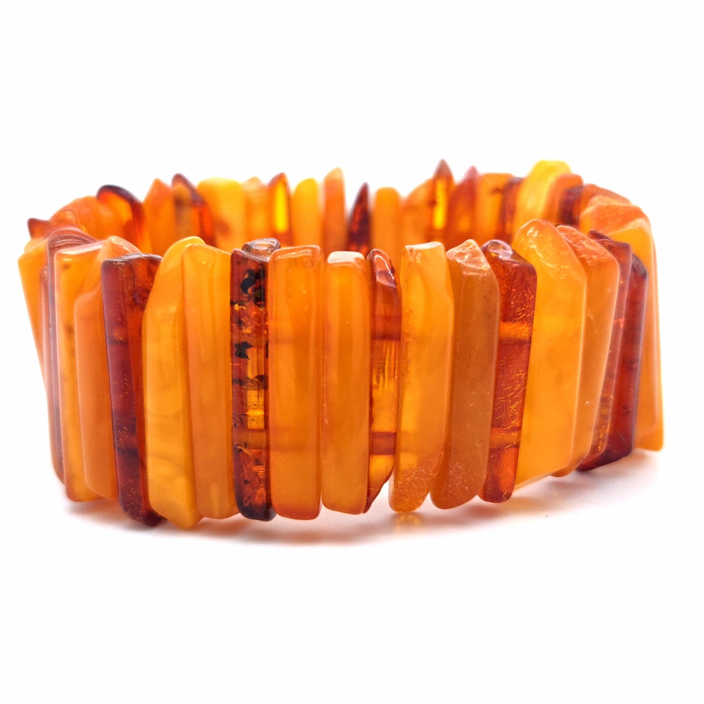 Edler Bernsteinschmuck: Elastisches Design-Unikat für das Handgelenk