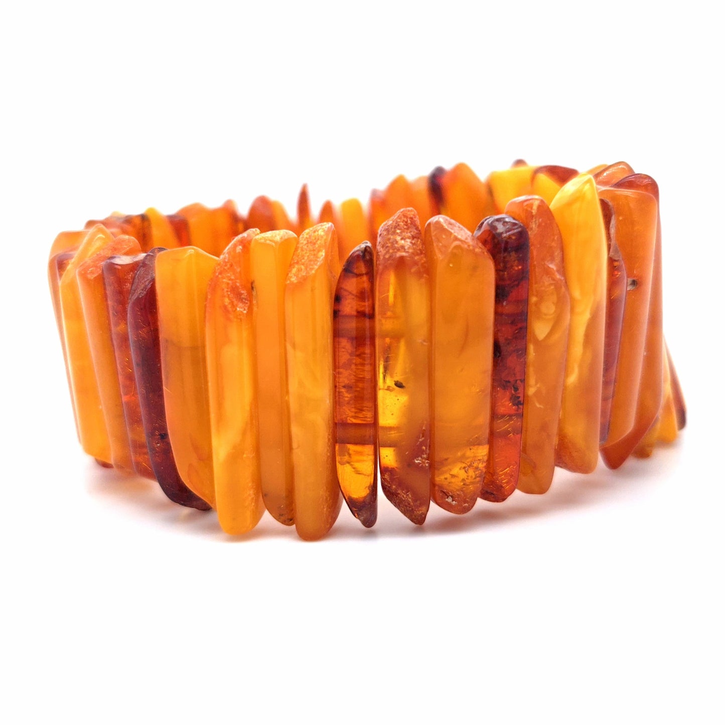 Edler Bernsteinschmuck: Elastisches Design-Unikat für das Handgelenk