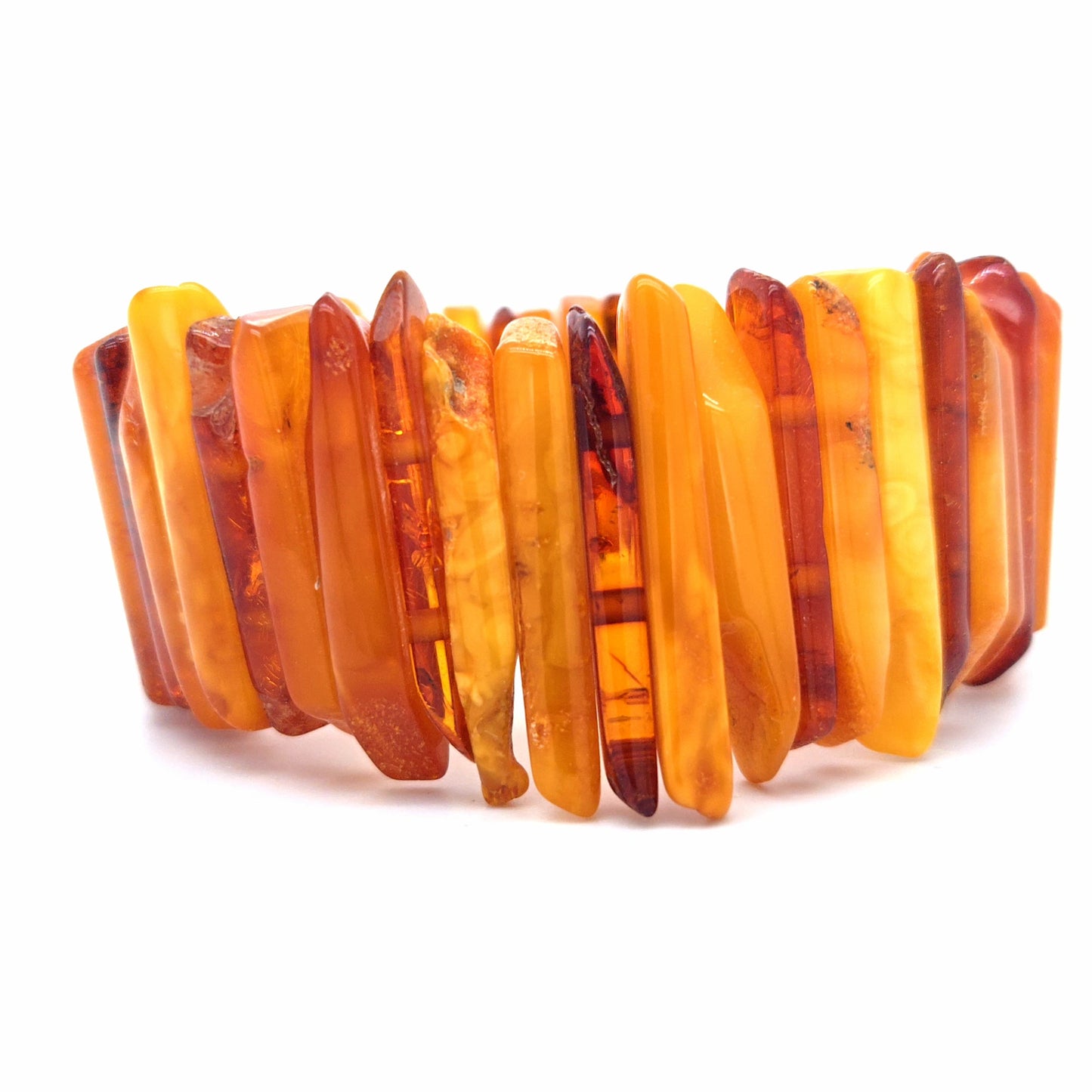 Edler Bernsteinschmuck: Elastisches Design-Unikat für das Handgelenk