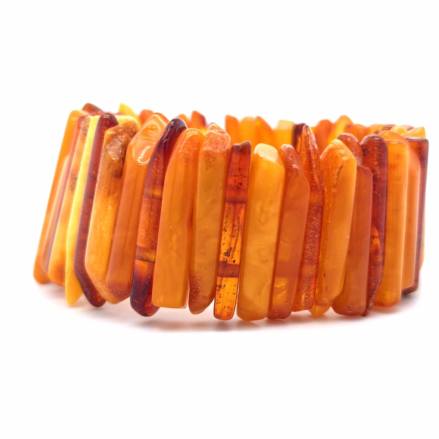 Edler Bernsteinschmuck: Elastisches Design-Unikat für das Handgelenk