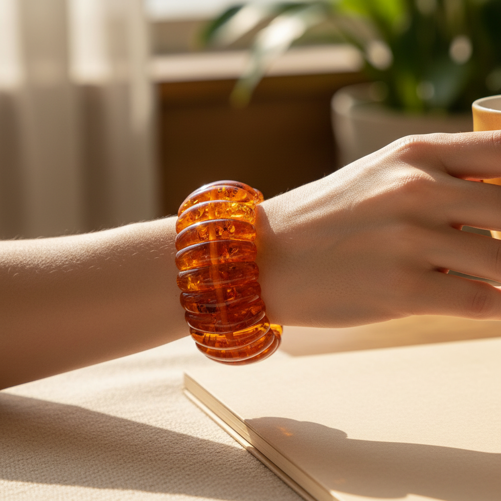 Kunstvolles Natur-Armband: Echtes Ostsee-Gold mit einzigartigen Einschlüssen