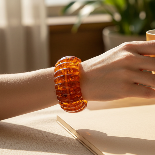 Kunstvolles Natur-Armband: Echtes Ostsee-Gold mit einzigartigen Einschlüssen