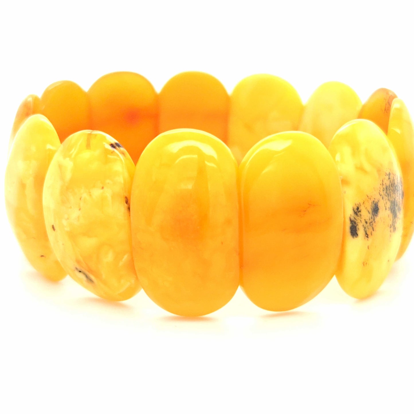 Echtes Ostsee-Amber Armband Flexibel auf Doppel-Gummizug für Handumfang 16-19 cm