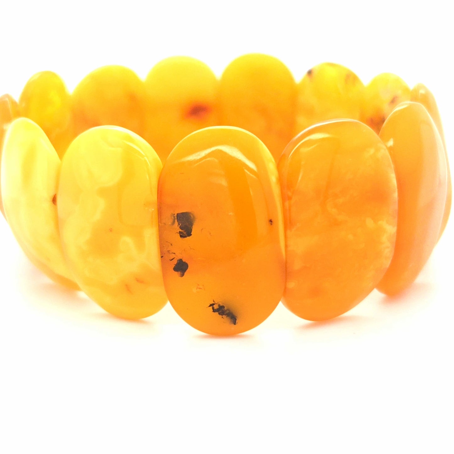 Echtes Ostsee-Amber Armband Flexibel auf Doppel-Gummizug für Handumfang 16-19 cm