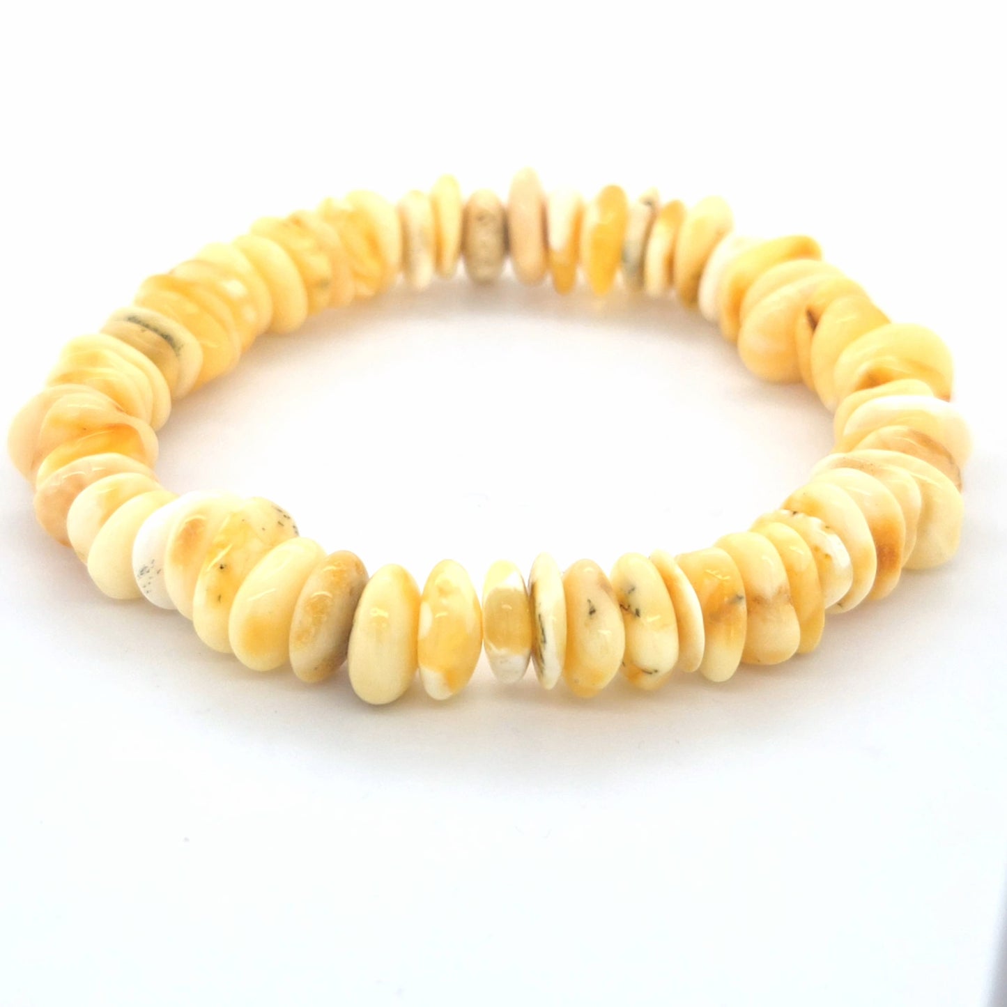 Heller Butterscotch Bernstein Armband: Elastisches Unikat in Butterscotch-Optik