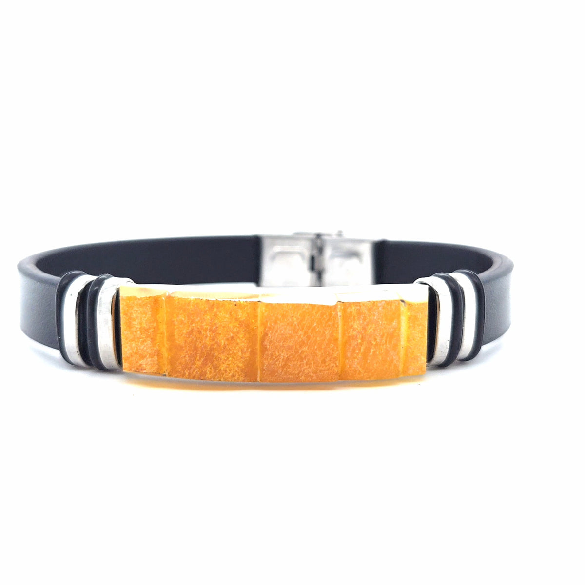 Stilvolles Bernstein-Lederarmband – Markantes Schmuckstück