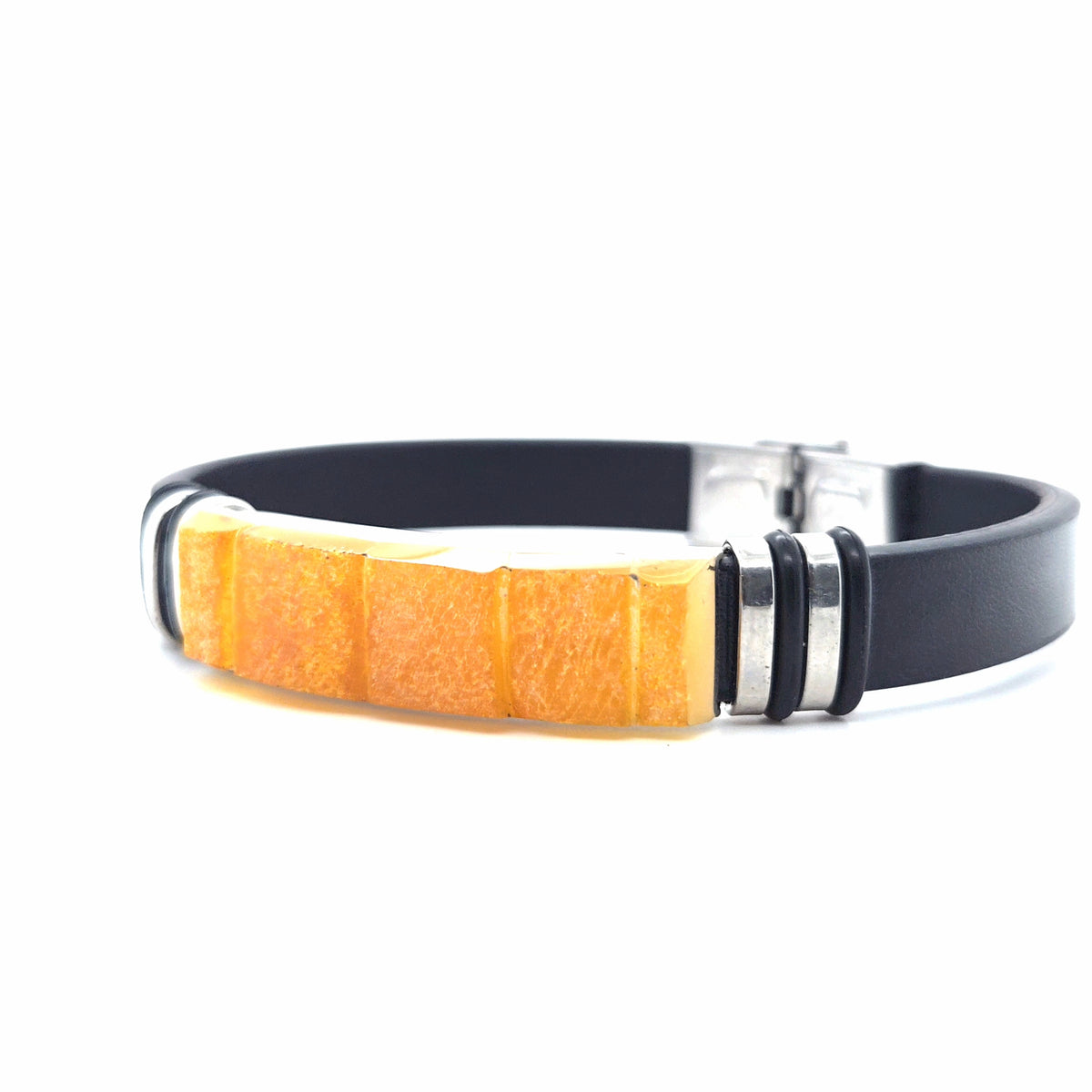 Stilvolles Bernstein-Lederarmband – Markantes Schmuckstück