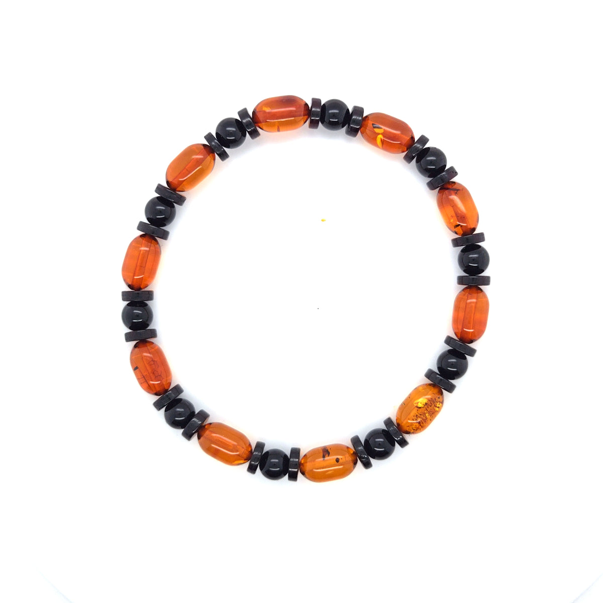 Unisex Perlenarmband Unikat – Elastischer Armschmuck mit echtem Ostsee-Bernstein