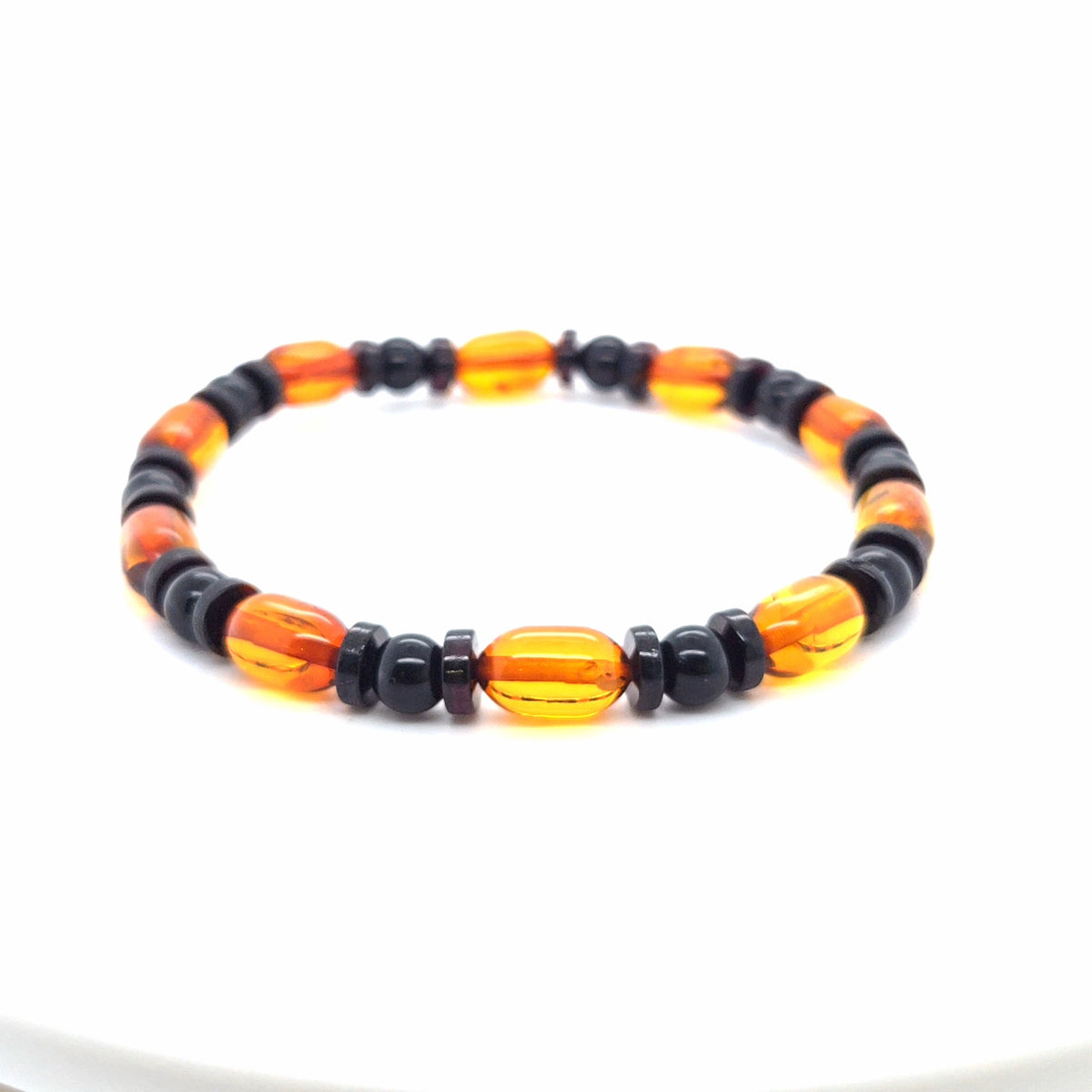 Unisex Perlenarmband Unikat – Elastischer Armschmuck mit echtem Ostsee-Bernstein