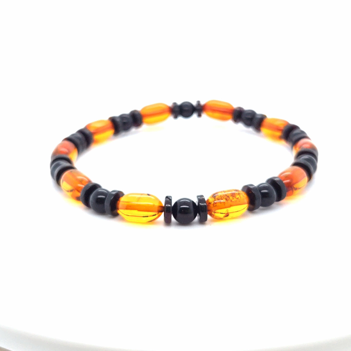 Unisex Perlenarmband Unikat – Elastischer Armschmuck mit echtem Ostsee-Bernstein