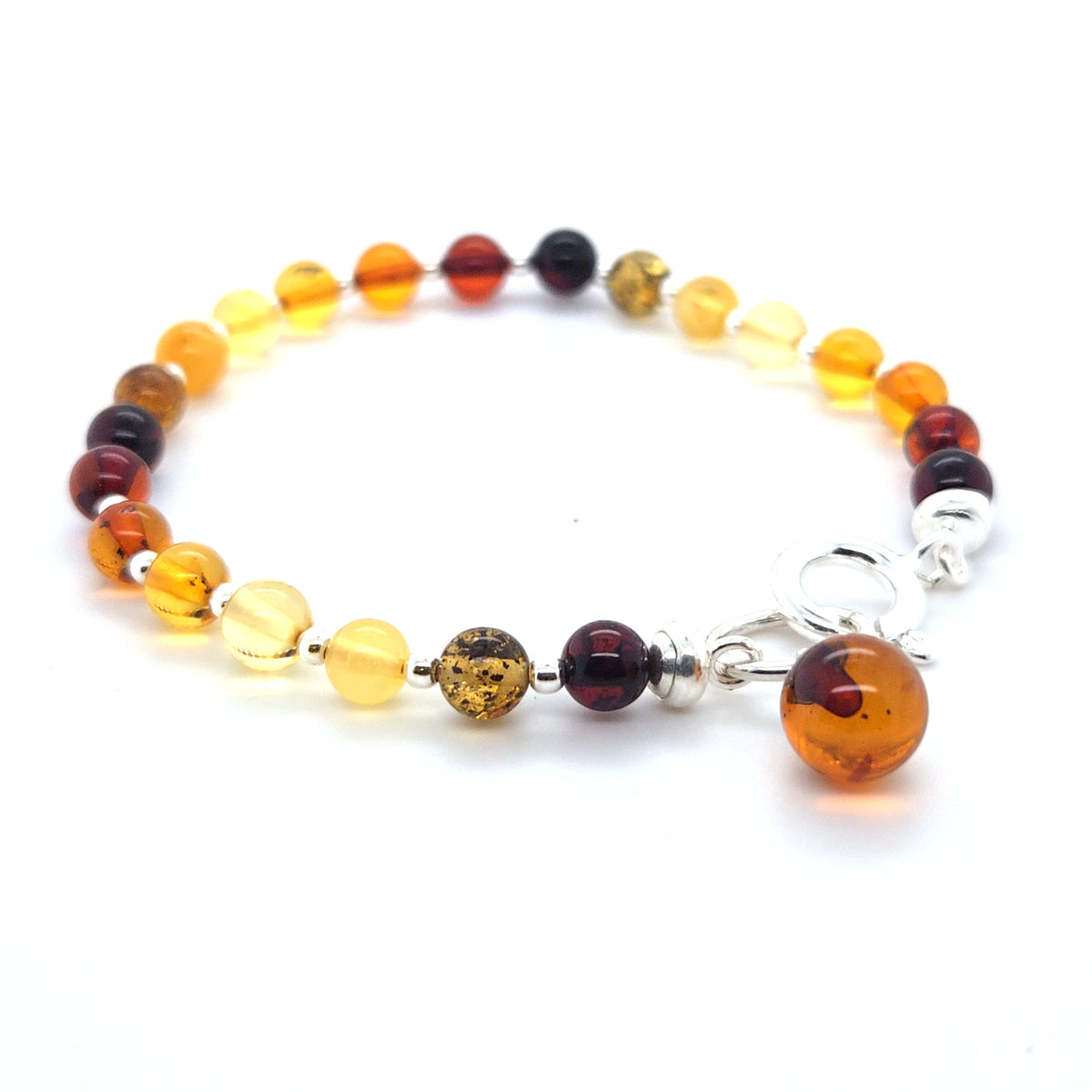 Stilvolles Mehrfarbiges Edelstein-Armband in Silber