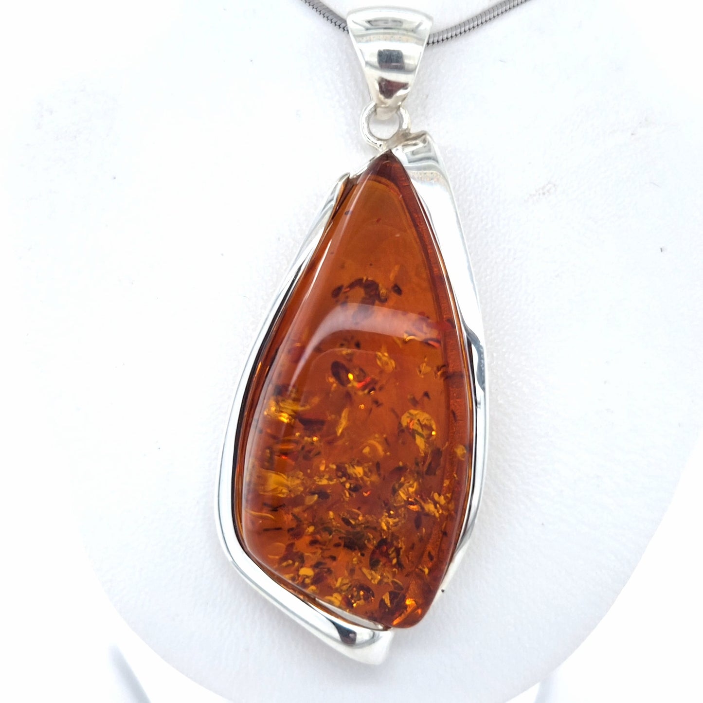 Designer-Unikat aus echtem 925 Sterling Silber und edlem Naturbernstein