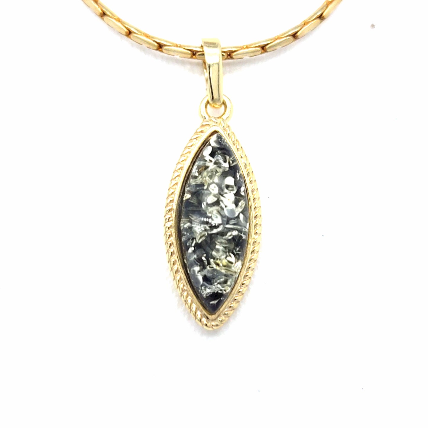 Edler Bernstein-Anhänger in 24k Goldplattierung auf 925 Sterling Silber