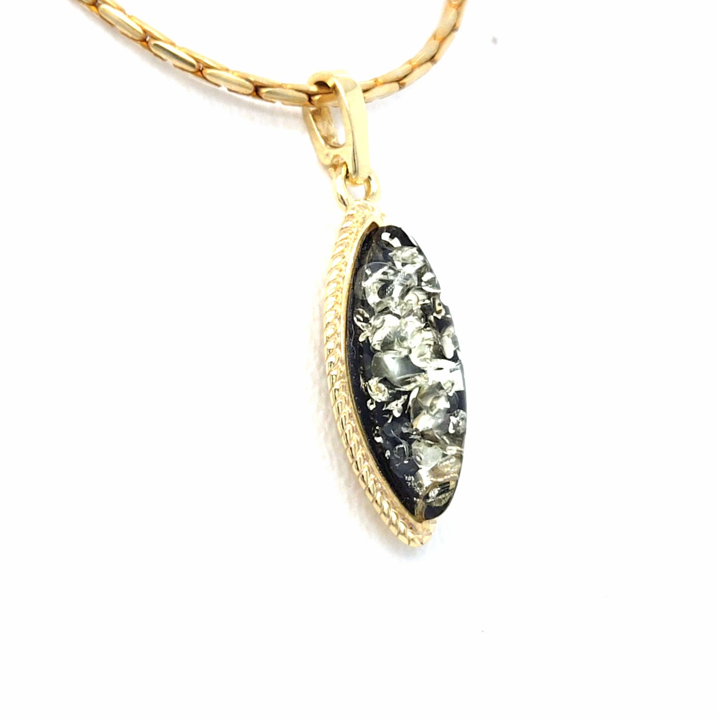 Edler Bernstein-Anhänger in 24k Goldplattierung auf 925 Sterling Silber