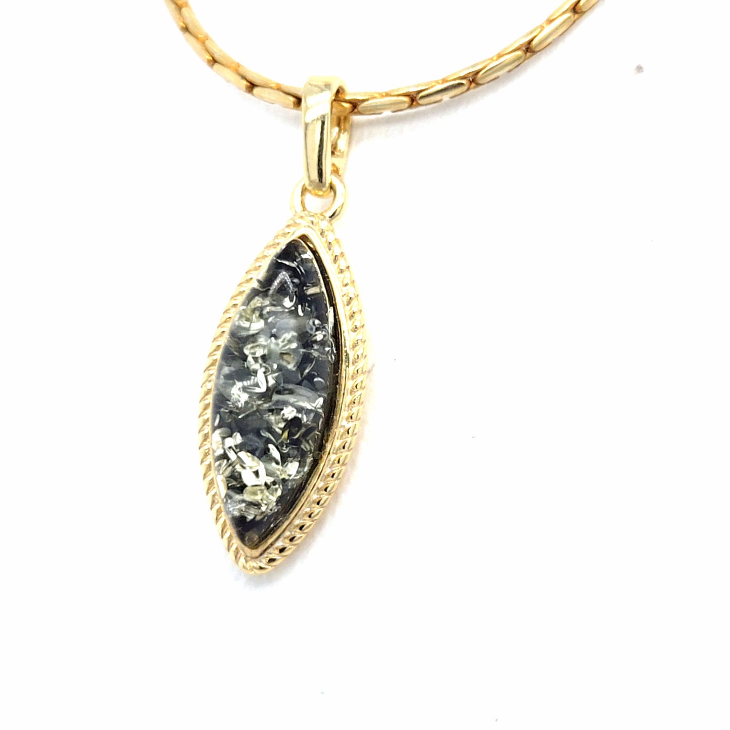 Edler Bernstein-Anhänger in 24k Goldplattierung auf 925 Sterling Silber