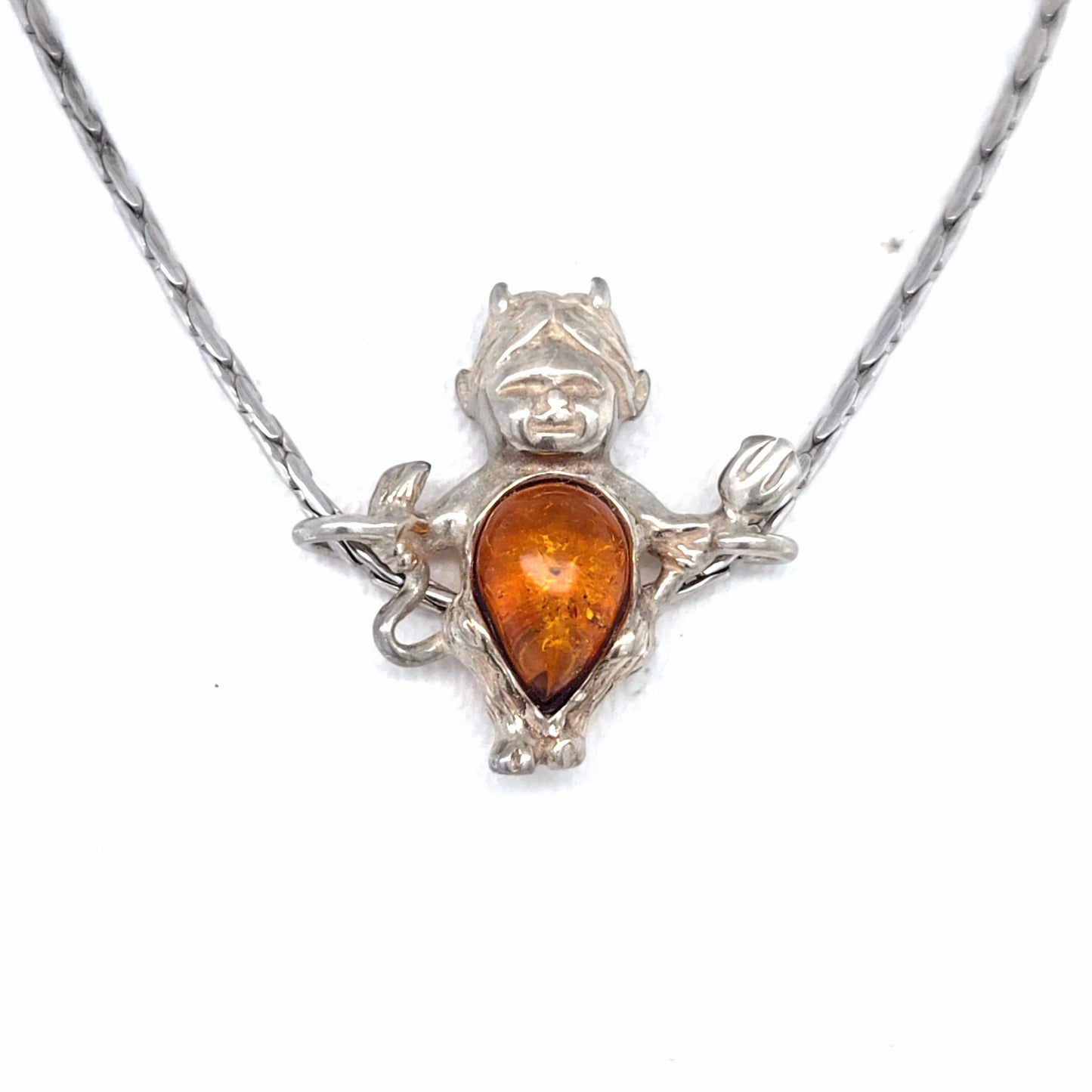 "Devil" Amber Jewelry – Modern Design, Sterling Silver