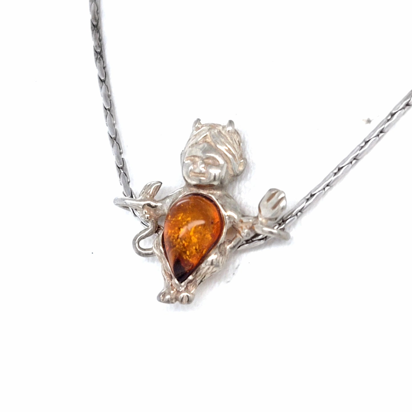 "Devil" Amber Jewelry – Modern Design, Sterling Silver