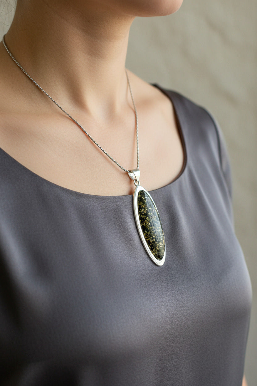 Designhoogtepunt: barnstenen hanger van 925 sterling zilver