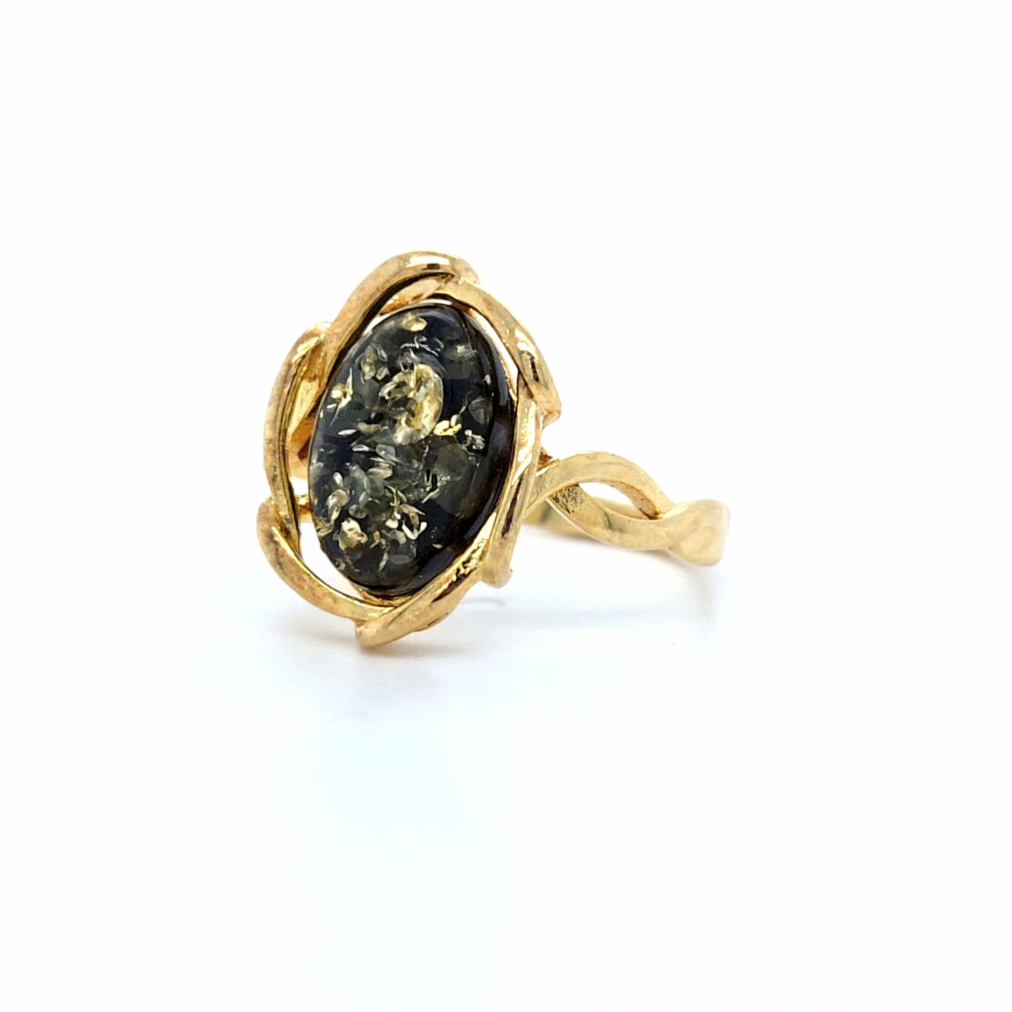 Bernstein-Ring – Exquisites Design durch hochwertig vergoldetes Silber