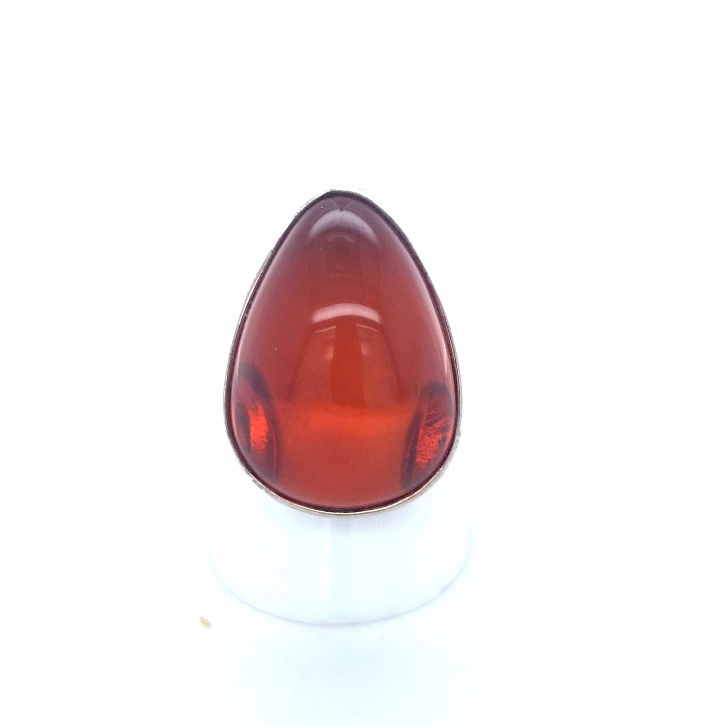 Klarer Vintage Silberring mit Ostsee-Bernstein