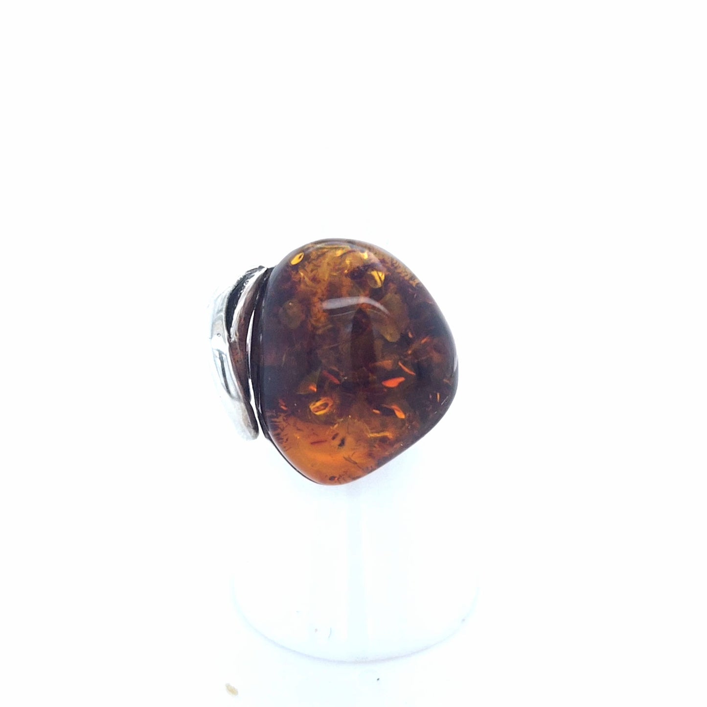 Exklusiver Statement-Ring: Echtes baltisches Naturbernstein & Silber