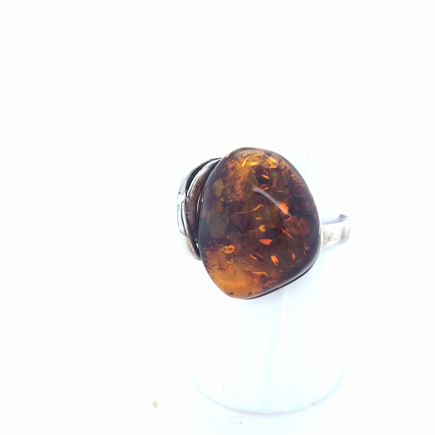 Exklusiver Statement-Ring: Echtes baltisches Naturbernstein & Silber