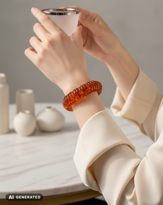 Feines Ostsee-Gold: Elastisches Naturbernstein-Armband handgemacht