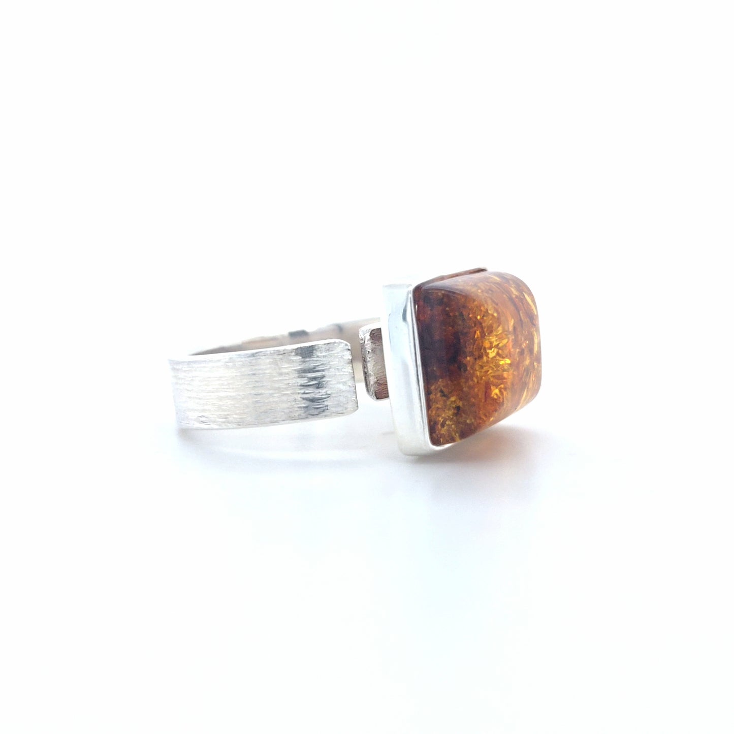 Designer-Unikat aus echtem 925 Sterling Silber und edlem Naturbernstein