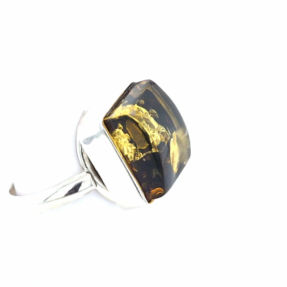 Geometrischer Silberring Unikat – Offener Rechteck-Ring