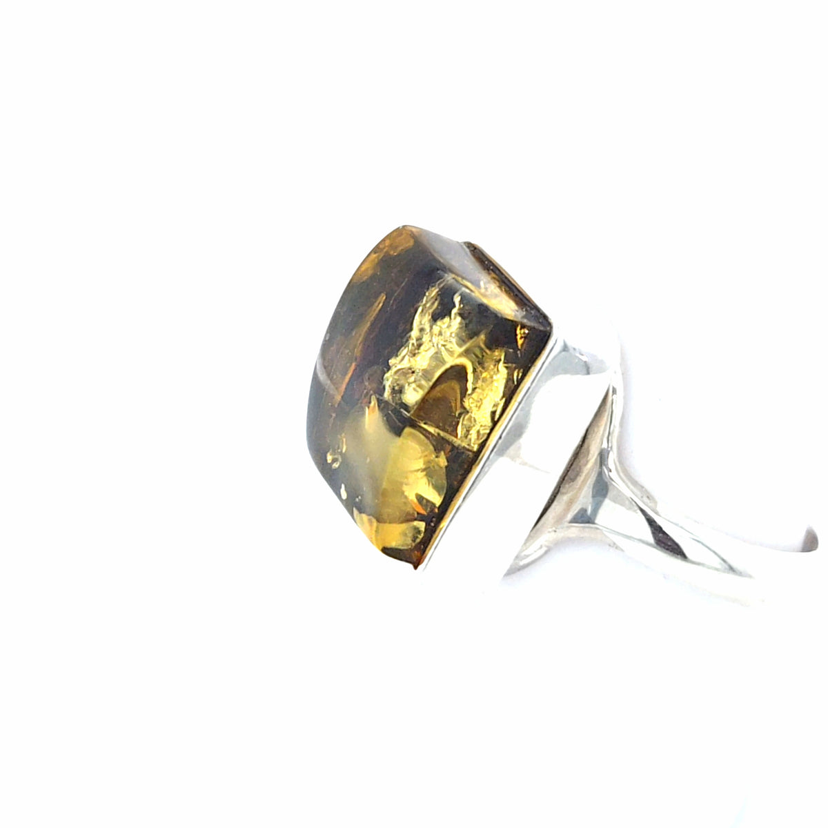 Geometrischer Silberring Unikat – Offener Rechteck-Ring