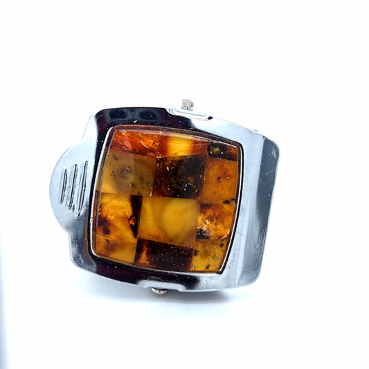 Design-Notizhalter & Magnet: Handgefertigte Bernstein-Mosaik-Optik