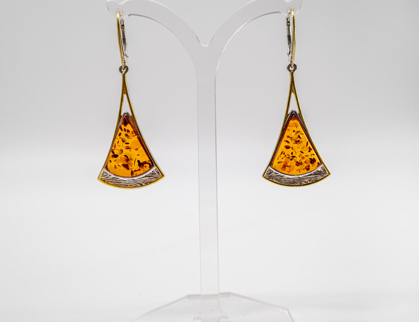 Order women's silver and amber earrings online