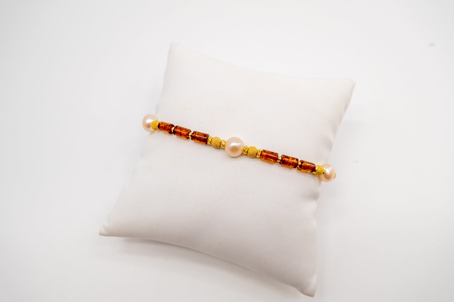 Vergoldetes Damenarmband mit Bernstein online bestellen