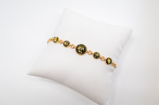 Damen-Armband vergoldet mit Naturbernstein