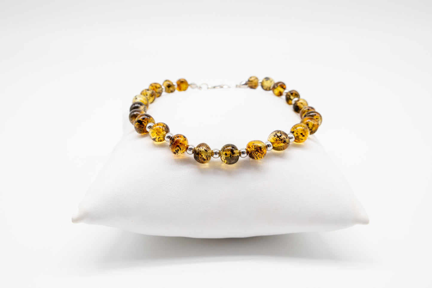 Edles Armband aus echtem Bernstein und 925er Silber