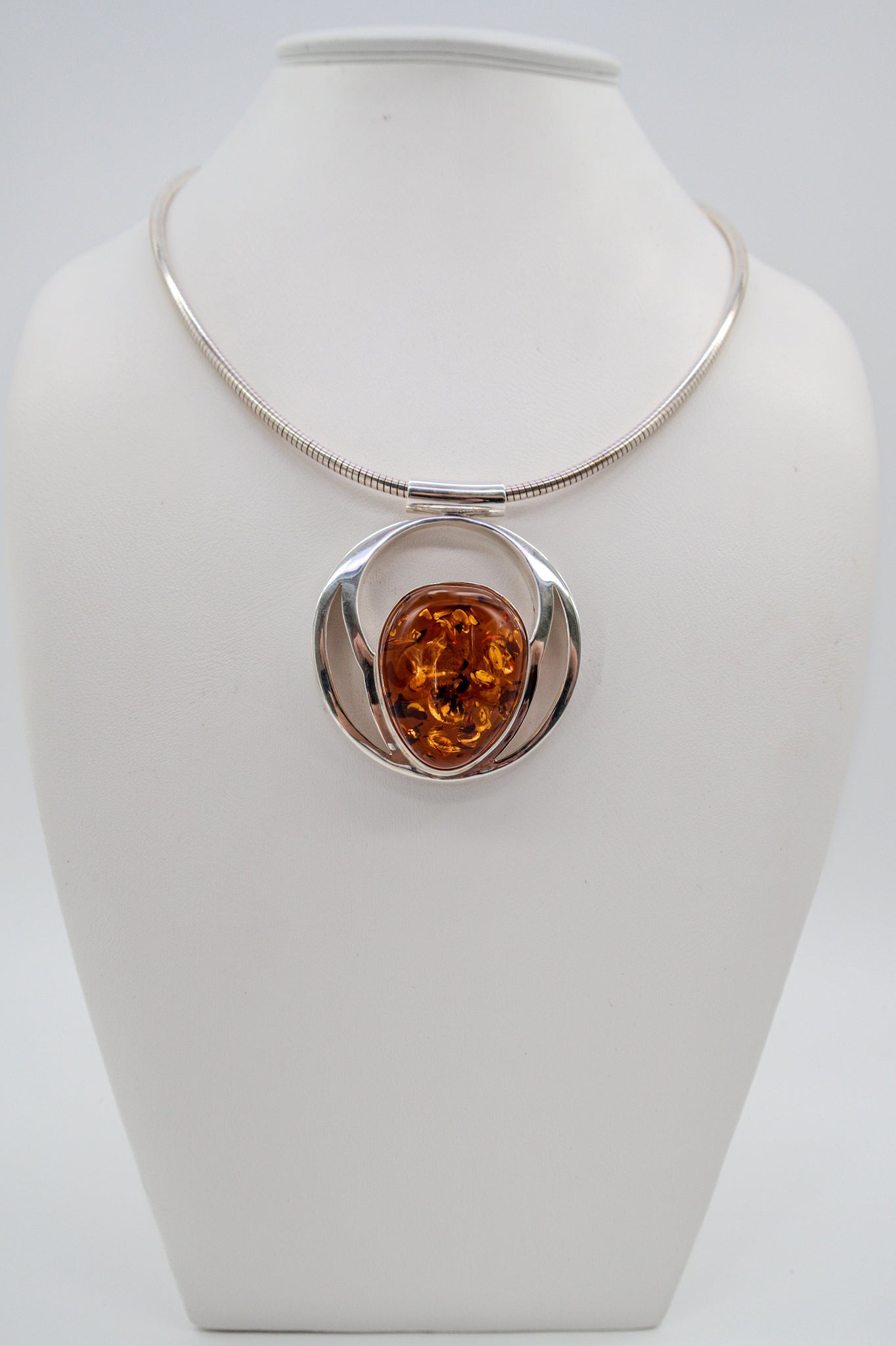 Bernstein Schmuck Damen – Ovaler Anhänger inkl. Kette