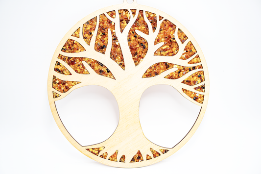 Wandbild Baum des Lebens mit echtem Bernstein