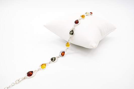 Armschmuck mit Bernstein & Silber