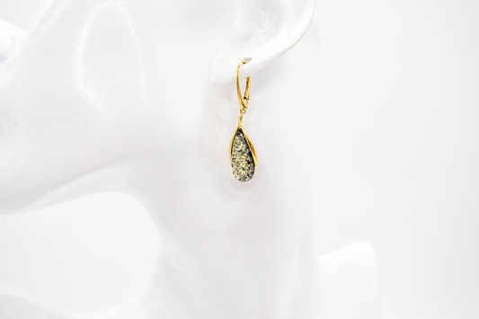 Exklusive Silberohrringe vergoldet mit Bernstein